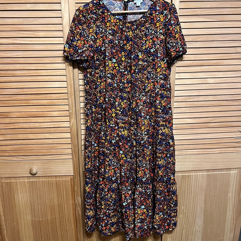 Tiered Puff Sleeve Midi Dress